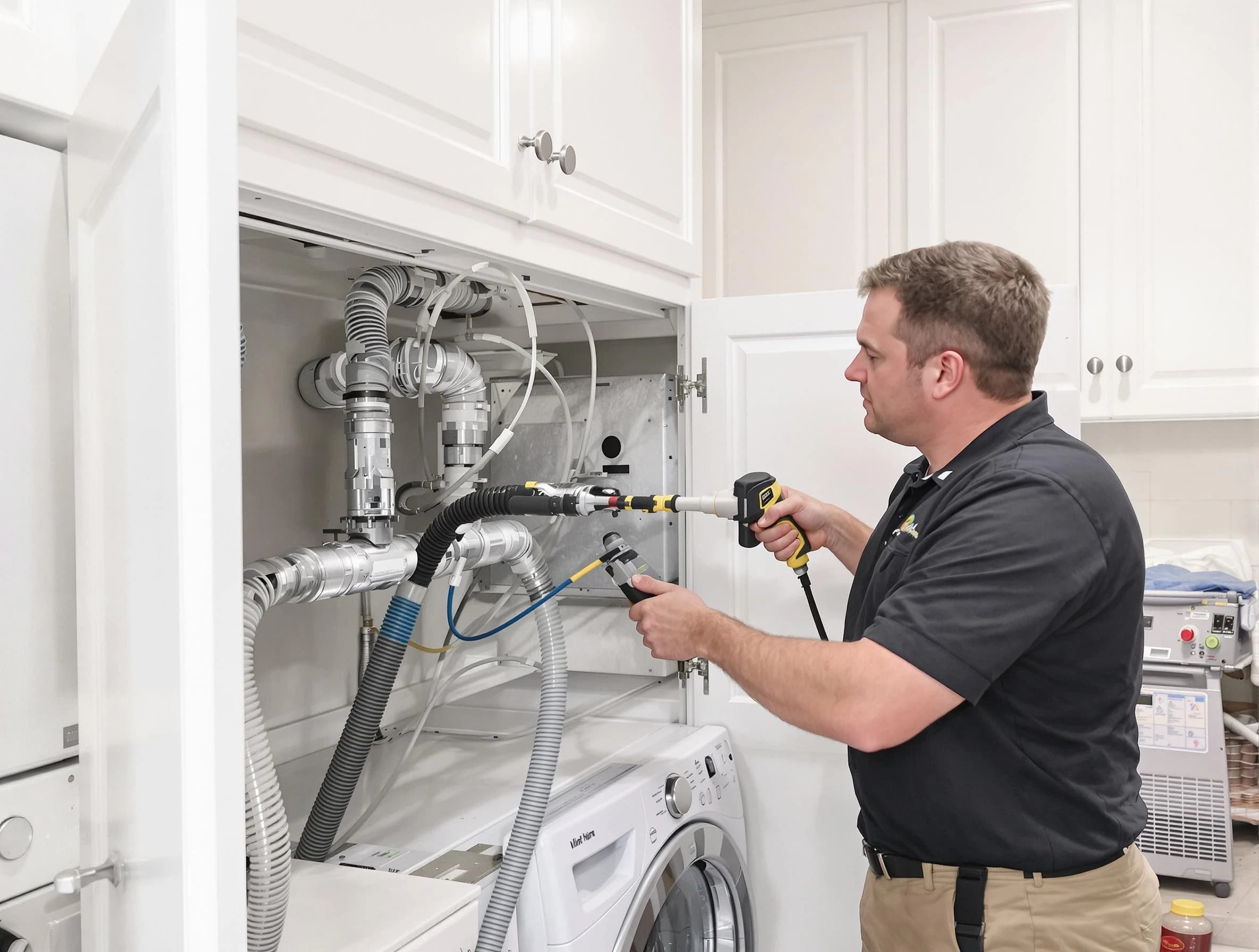 Salt Lake City Dryer Vent Cleaning professional removing severe blockage from a clogged dryer vent in Salt Lake City