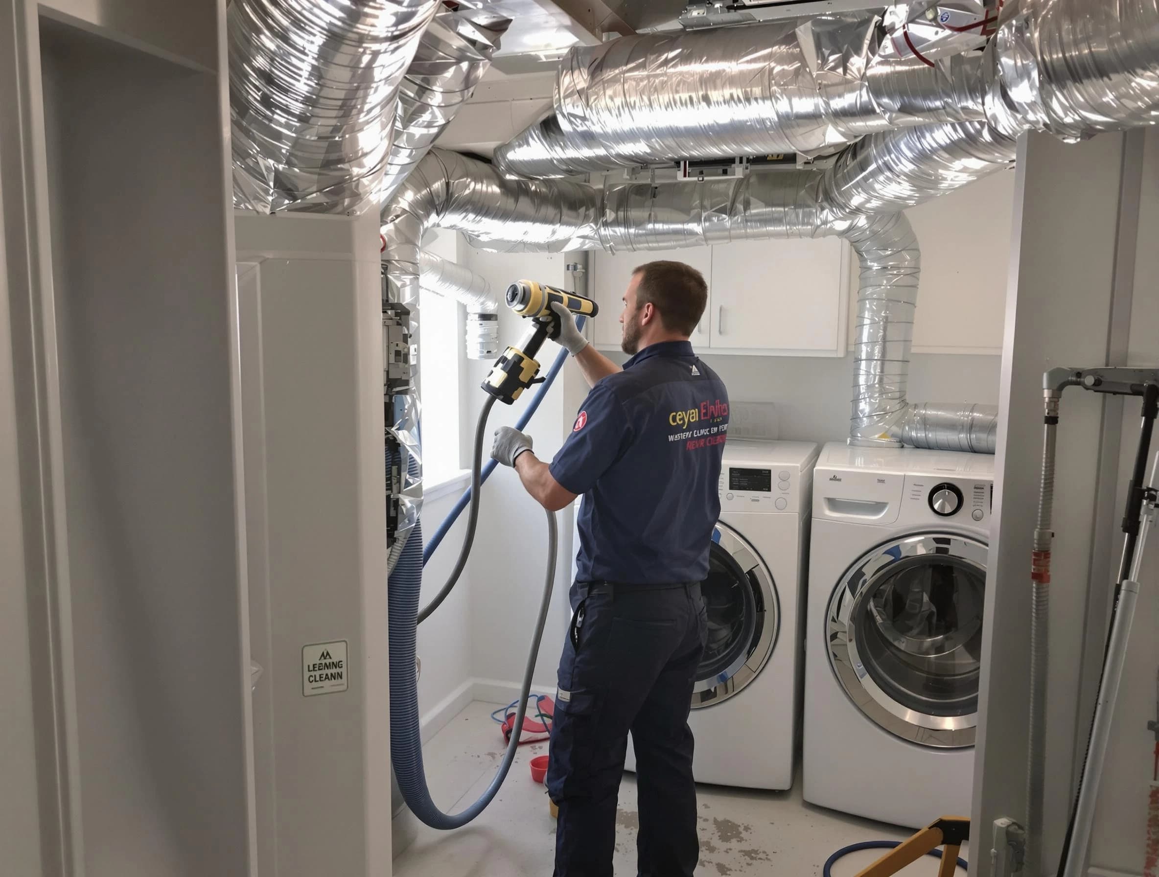 Salt Lake City Dryer Vent Cleaning specialist using advanced equipment for thorough duct cleaning in Salt Lake City