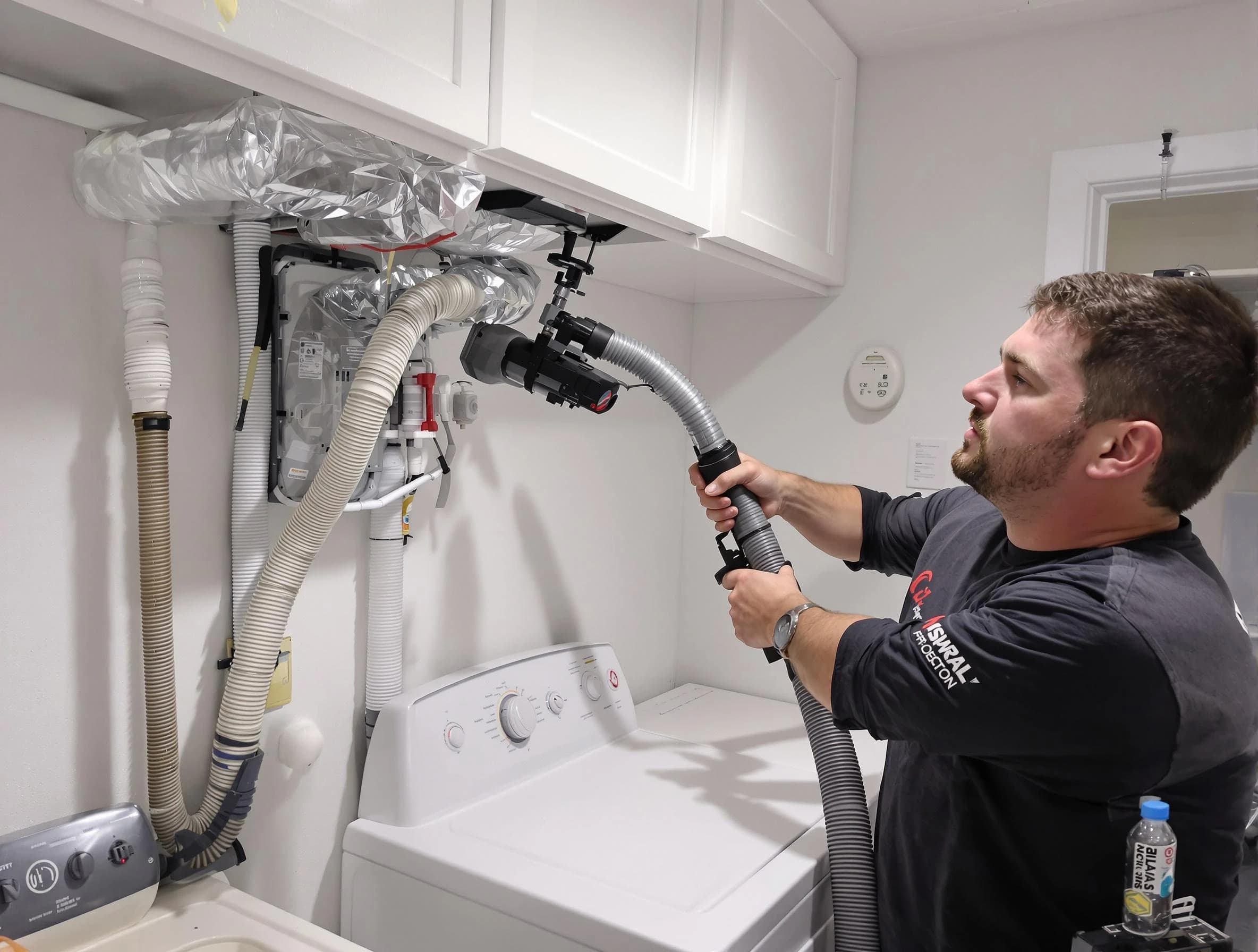 Salt Lake City Dryer Vent Cleaning certified technician performing safety-focused gas dryer vent cleaning in Salt Lake City