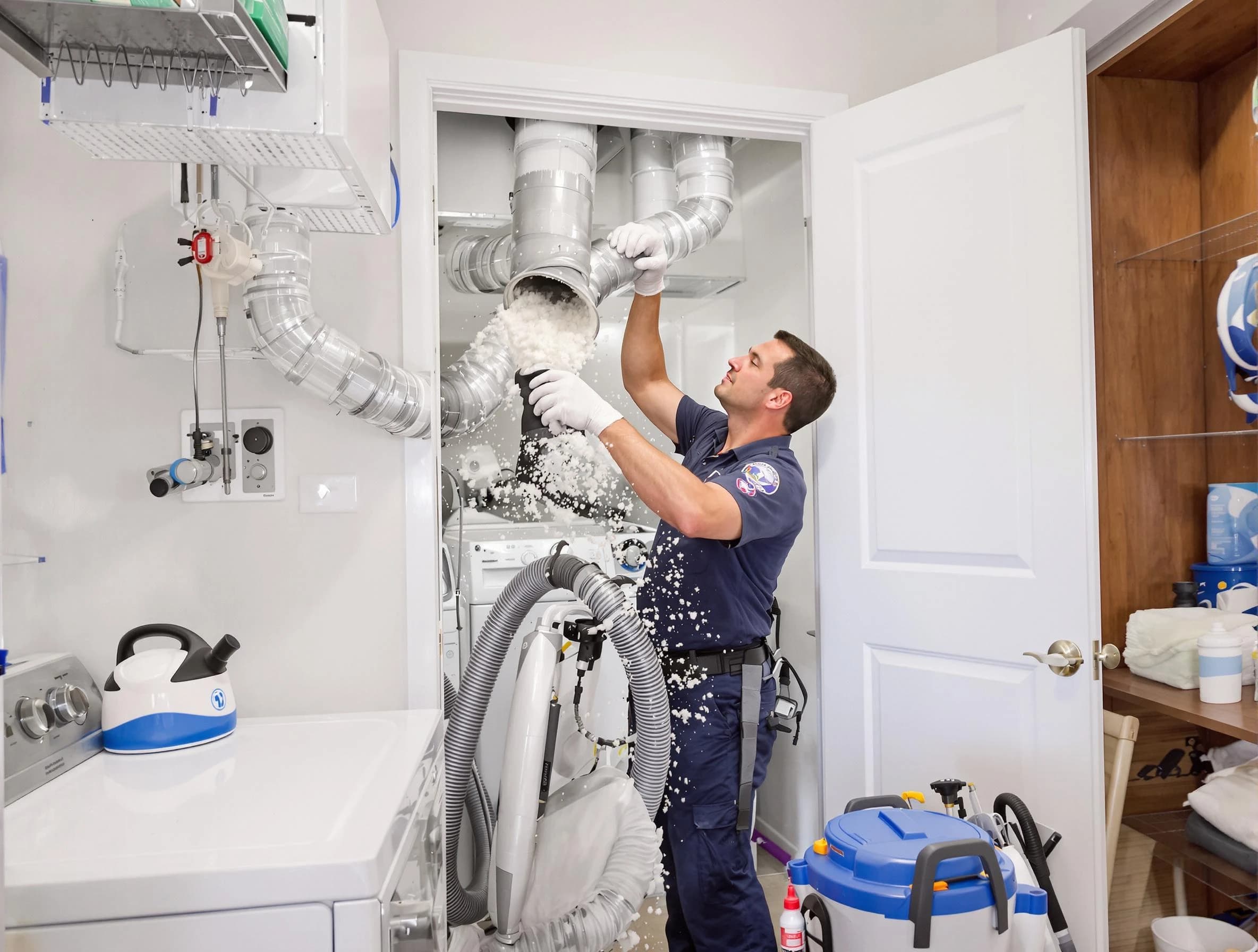 Salt Lake City Dryer Vent Cleaning technician delivering thorough residential dryer vent cleaning service in Salt Lake City