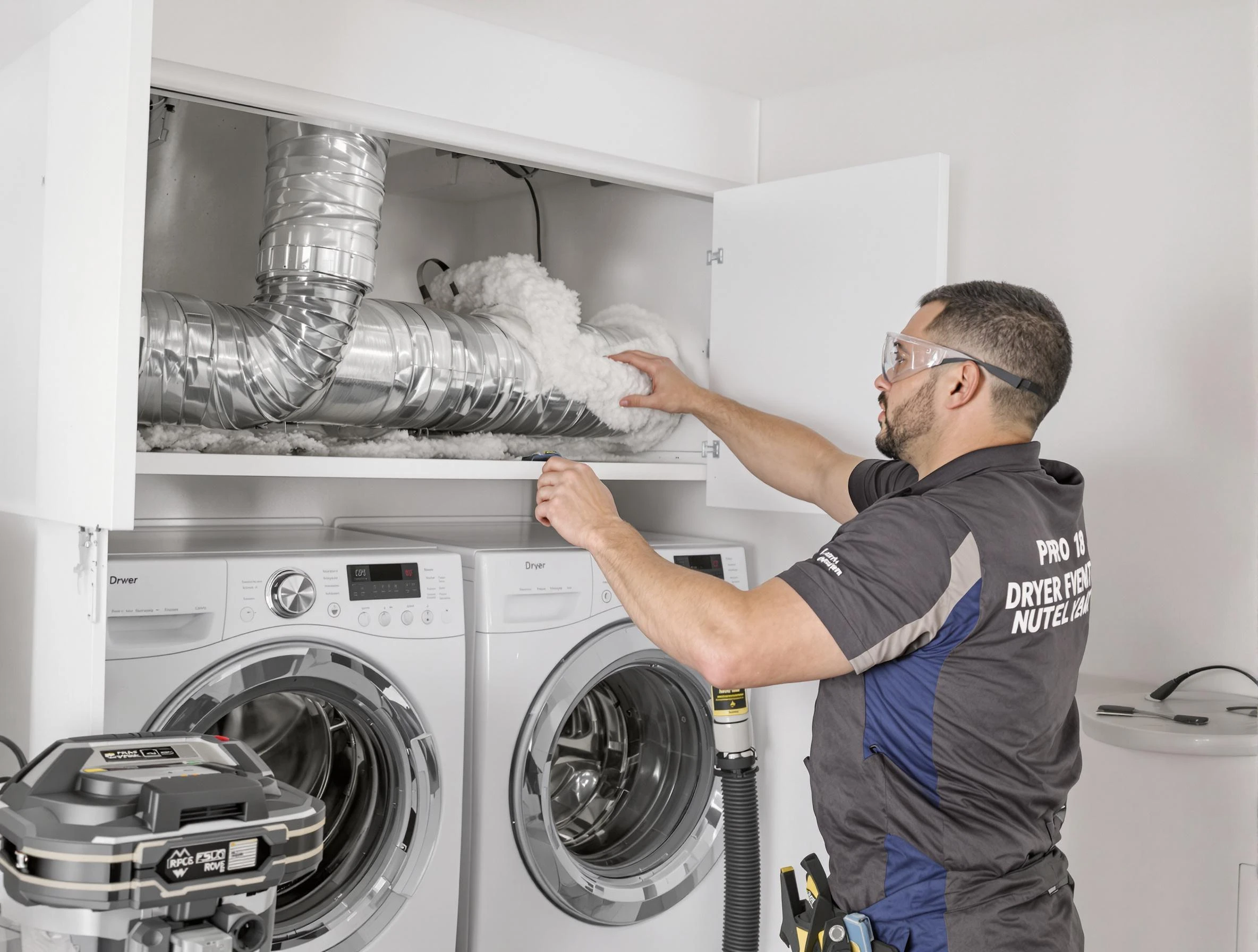 Salt Lake City Dryer Vent Cleaning certified technician performing specialized gas dryer vent cleaning in Salt Lake City